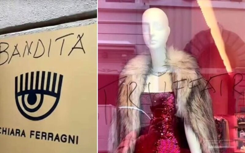 Vandalismo alla Boutique di Chiara Ferragni a Roma