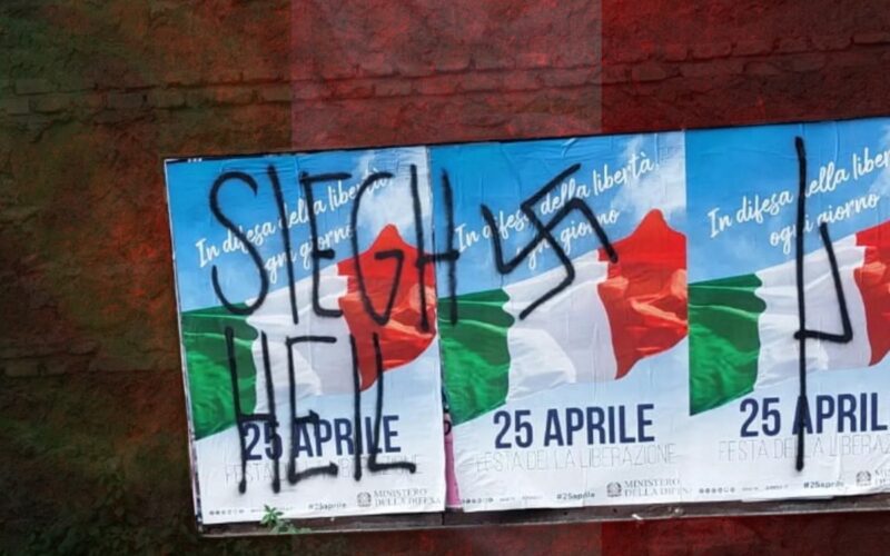 Simboli Nazisti sui Manifesti del 25 Aprile A Roma